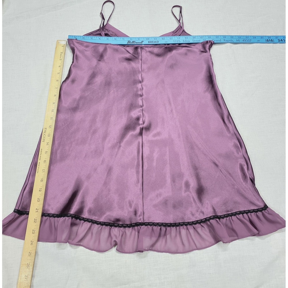 Whimsigoth Chemise Apt. 9 Intimates Womens Large Purple Satin Lace Nightgown Y2k - Picture 10 of 10